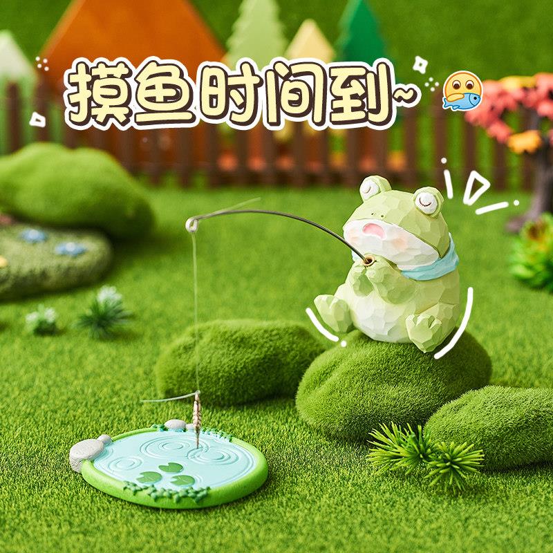 位小猫钓鱼鱼缸摆件微景观造景摆设办室桌面礼装饰品工解压公物女