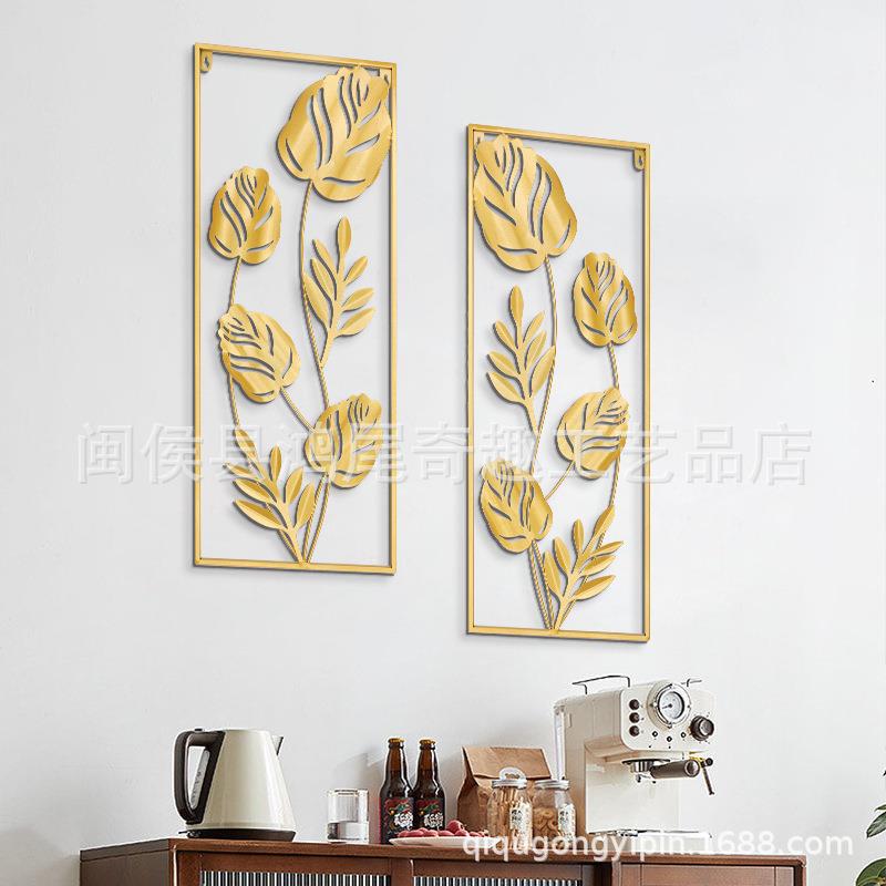 新中式铁艺墙背面装饰厅景墙客玄关装挂饰挂件现代北欧金属家居饰