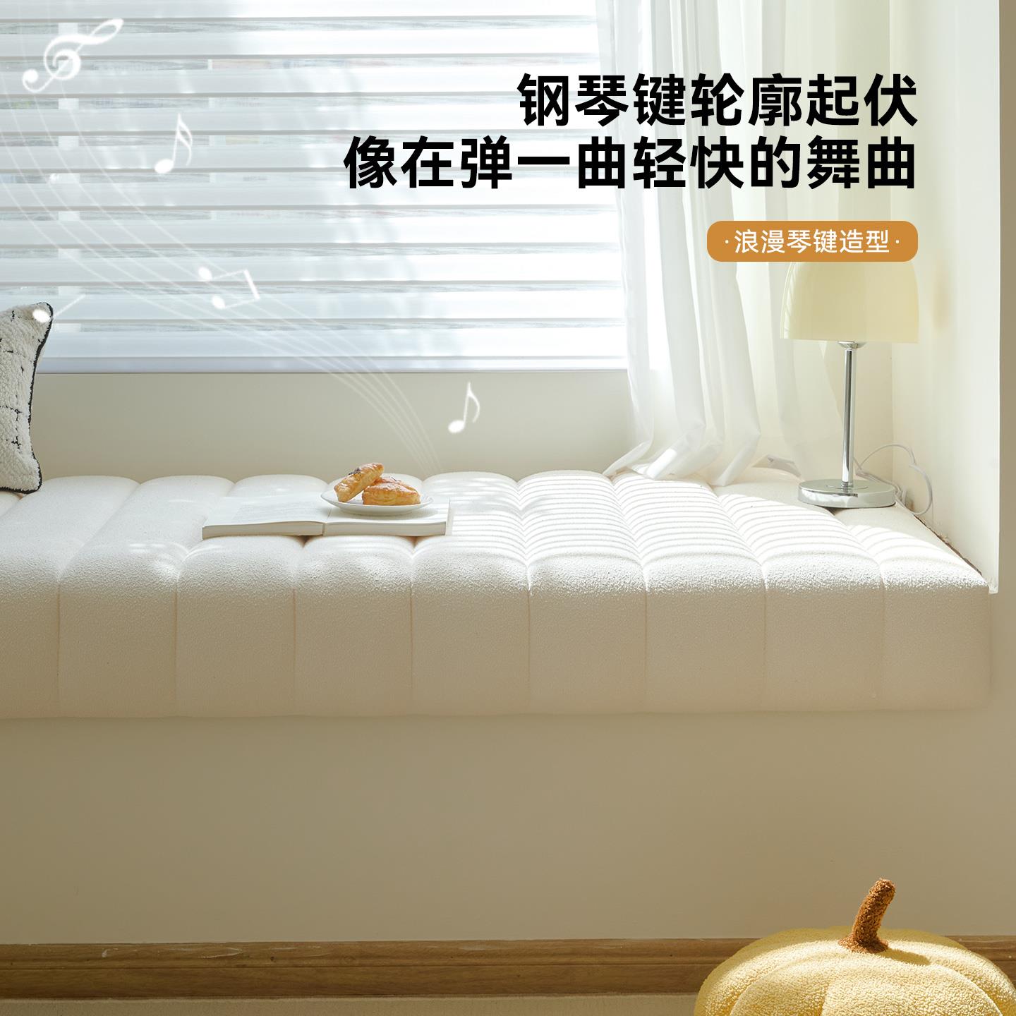 泰迪绒飘窗坐垫季款沙发垫卧室202新6四款阳564台网红窗台垫子榻