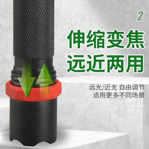 现货手持强光手电筒USB持久续航