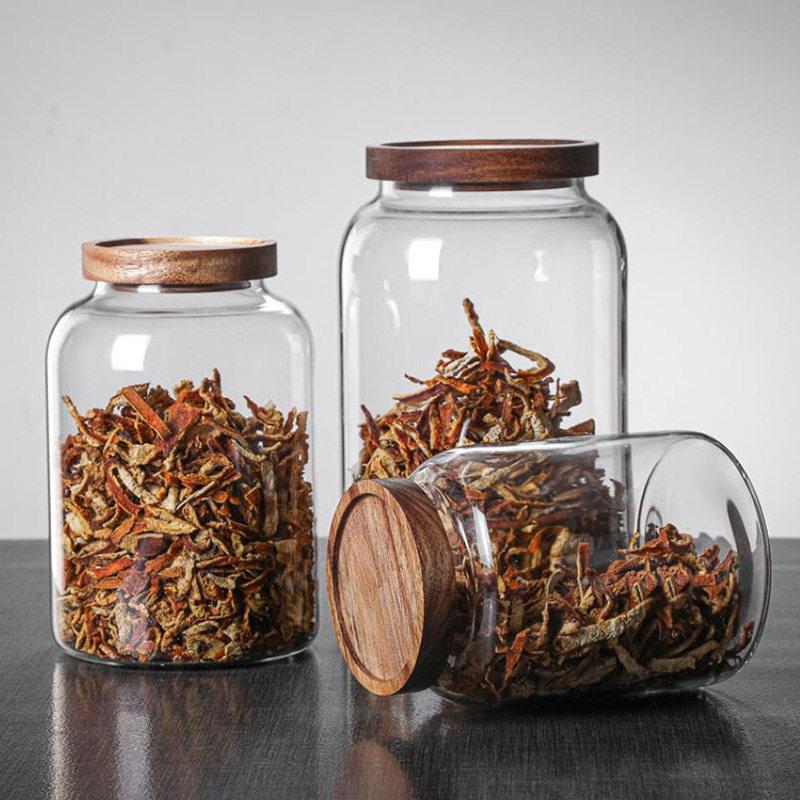 硼透明玻家璃258用陈皮储存玻璃茶密硅封子收纳子叶子