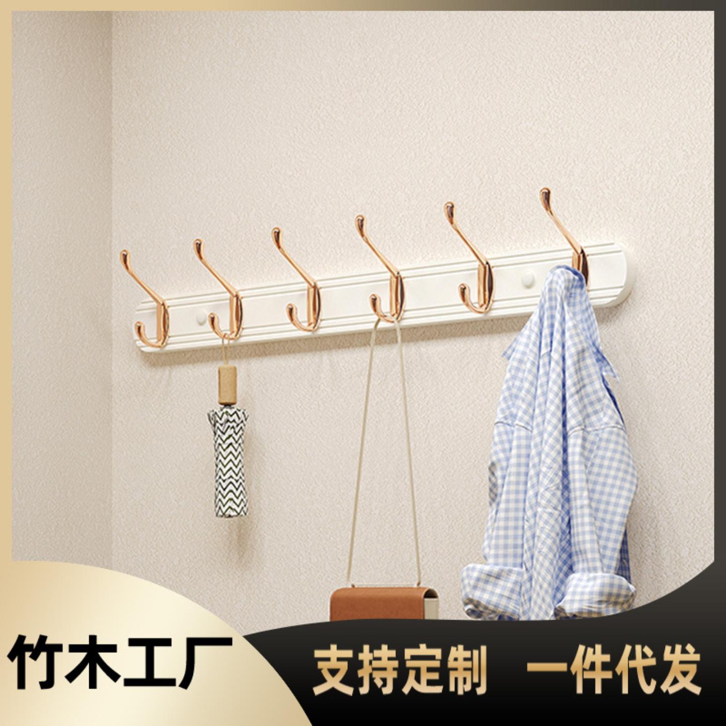 竹制挂钩轻奢法式复古风墙上卧室