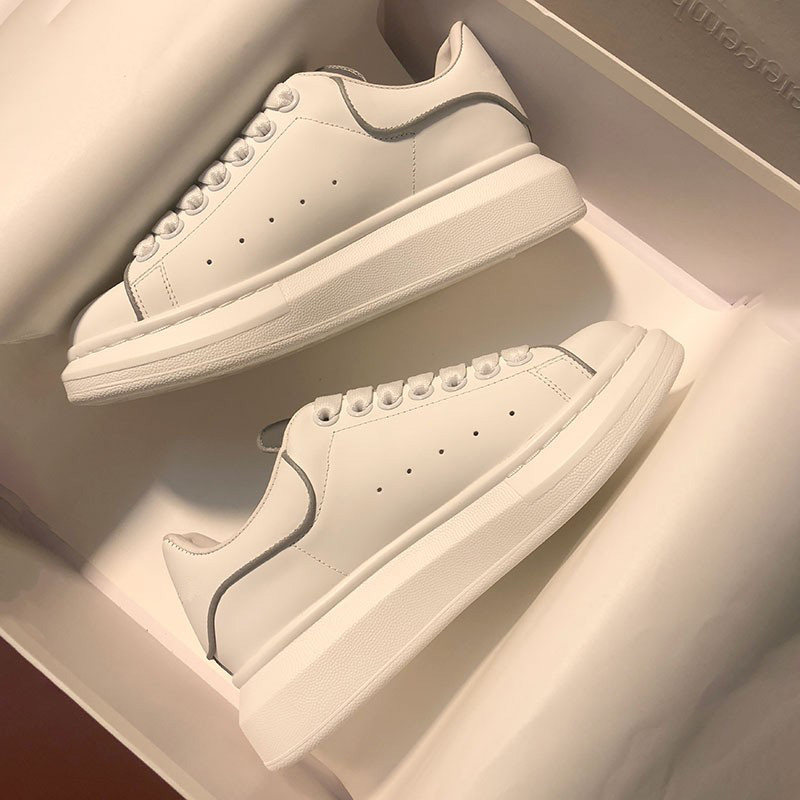 意麦昆小白鞋男鞋夏季百搭真皮松糕厚底女鞋休闲情侣内增高板鞋男