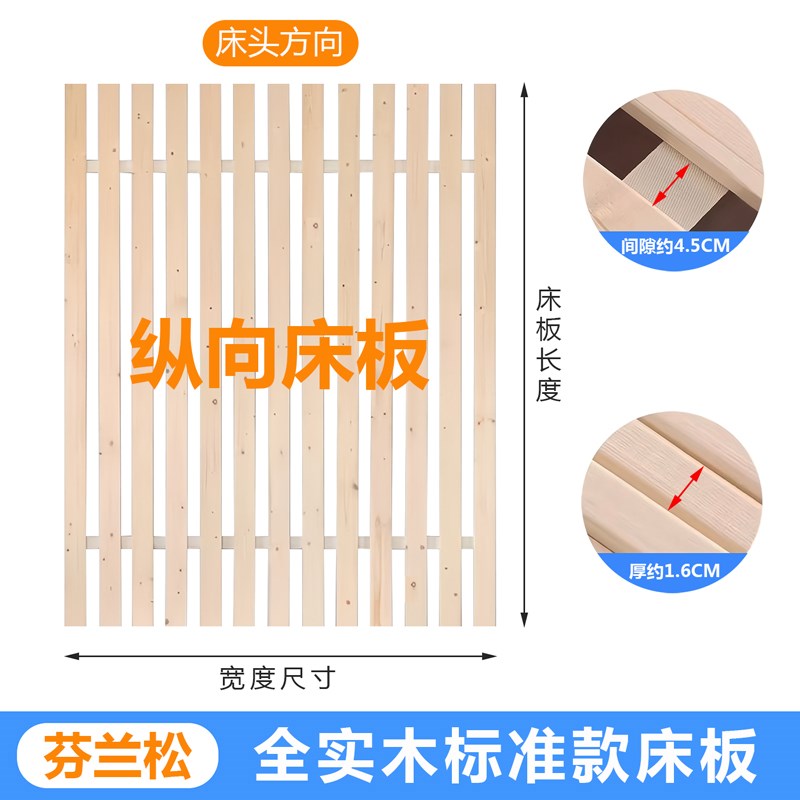 实木松木床板透气排骨架防潮铺板整根硬床板架子榻榻米折叠床板条图片