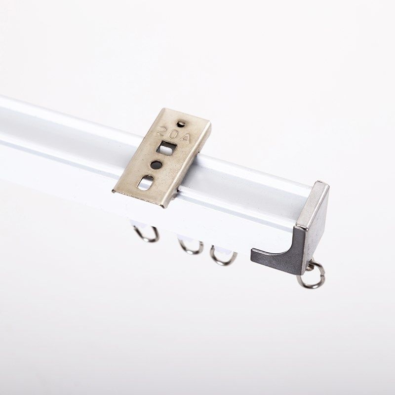 铝合金窗帘轨道滑轨导轨滑轮罗马窗帘杆滑道单双轨侧顶装挂钩直轨