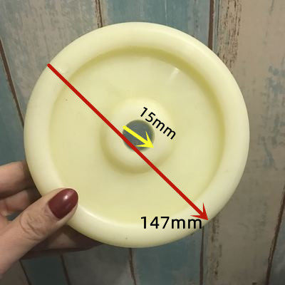 6寸20mm孔无轴承尼龙轮12 15 17孔眼轮空压机轮子脚轮耐磨承重轮