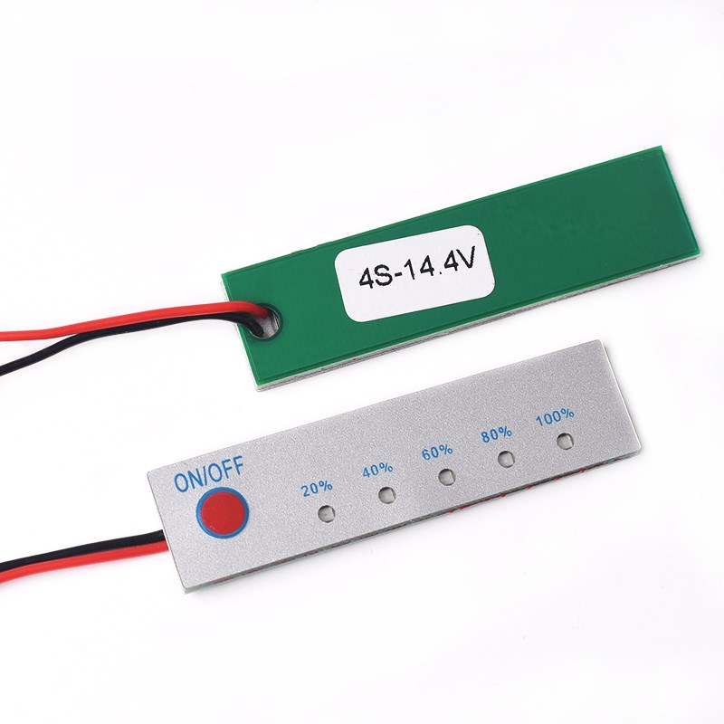 磷酸铁锂电量显示板指示板四串14.4V 电池电量显示带开关五级指示