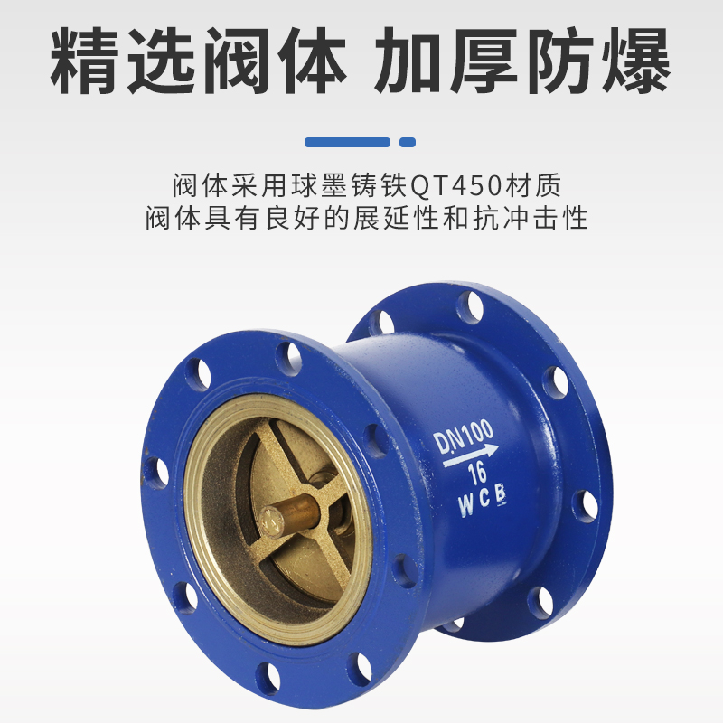 HC41X-16法兰消声止回阀消音立卧w式单向阀DN40 50 65 80 100 150