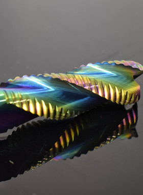 钨钢铣刀60度七彩波刃刀铝用粗皮刀合金开粗刀3刃DSLC涂层数控刀1