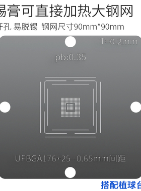 UFBGA176+25微控制器BGA201锡球植锡网STM32H750VB/ZB/IB/XB钢网