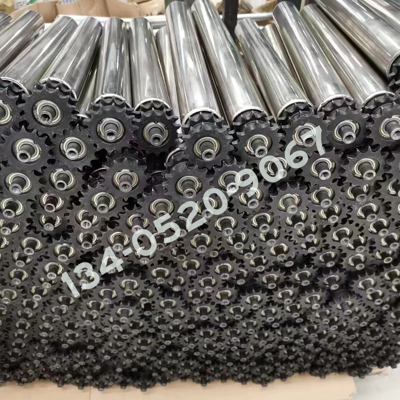 不锈钢托辊50无动力滚筒304辊筒4分5分08B10A镀锌包胶双链滚轮轴,搬运/仓储/物流设备,机械式停车设备（立体停车库）,淘宝优惠券,粉丝福利购,淘宝优惠卷