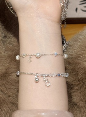 芋头波波切割白水晶手链