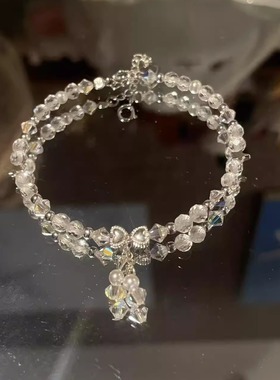 芋头波波白水晶切割手链