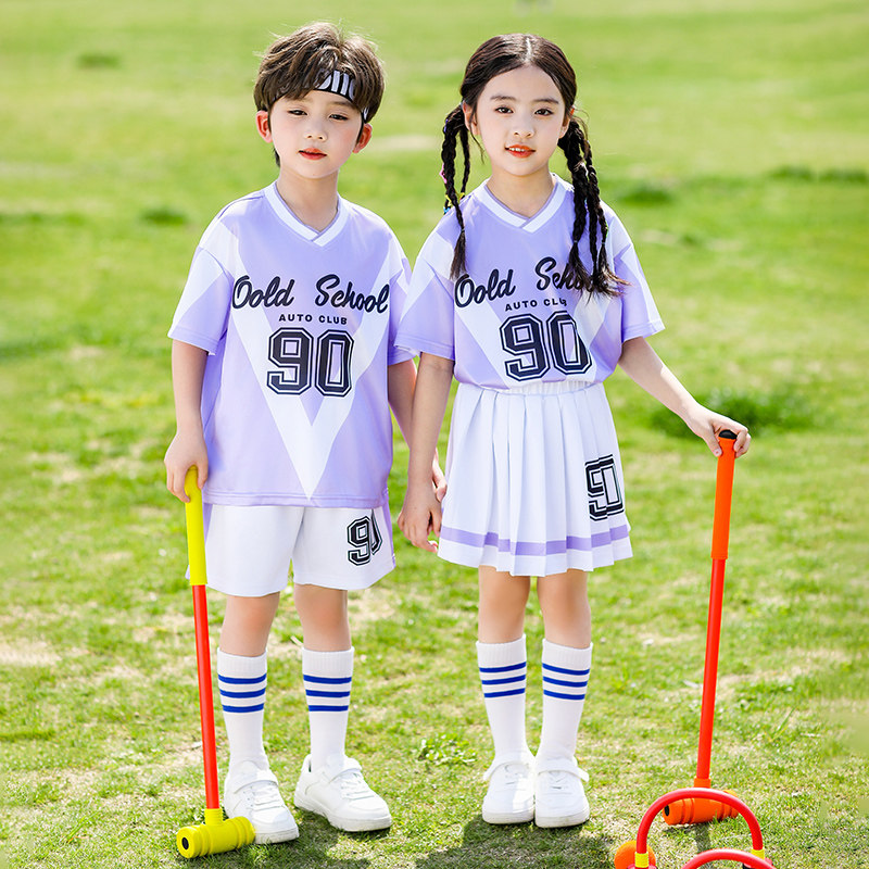幼儿园园服夏季小学生班服篮球服运动服舞台服儿童六一表演服套装