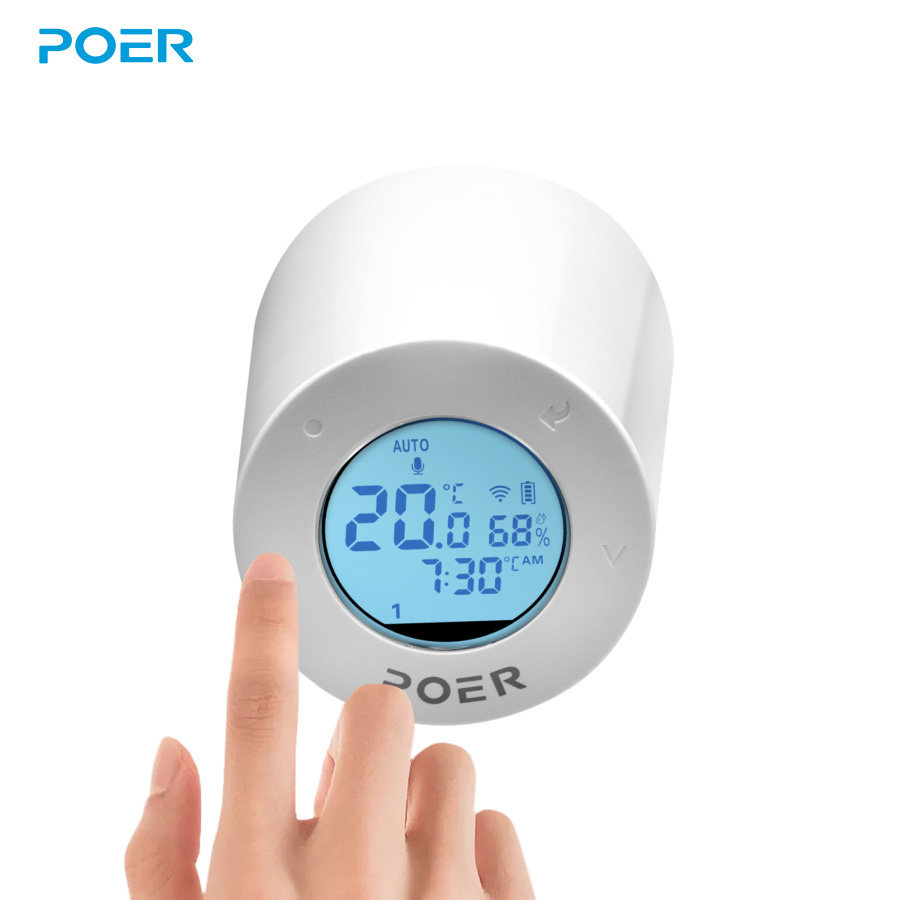 珀尔智能wifi无线可编程暖气片电子温控阀温包温控器手机远程控制