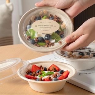 一次性冰淇淋酸奶蛋糕绵绵冰沙打包圆纸碗芋泥布丁甜品外带包装盒