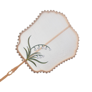 蚕丝扇子手工diy材料包自制蚕茧蚕宝宝吐丝团扇框骨架扇骨半成品