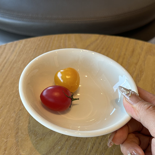德士敦白色陶瓷圆形蘸料碗简约