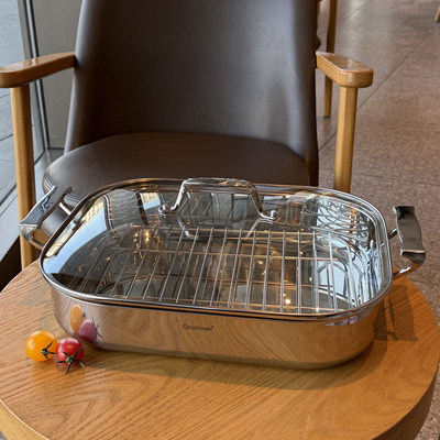 18/10不锈钢方形大容量蒸鱼锅