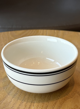 TUXTON正品陶瓷米饭碗黑色线条家用小碗圆形饭碗早餐甜品稀饭碗