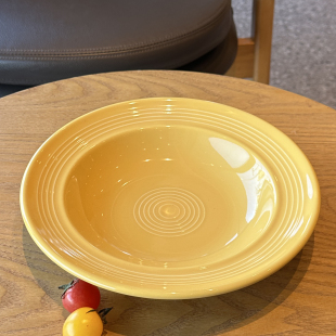 TUXTON奶黄圆盘23cm轻奢高档陶瓷餐具高颜值意面盘家用
