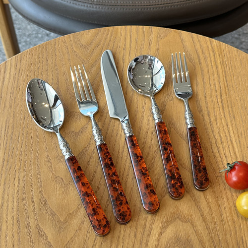 中古风18/10不锈钢刀叉勺套装
