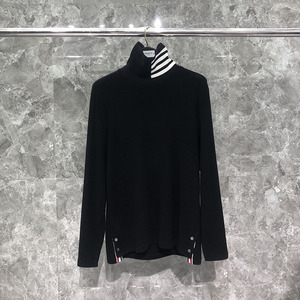 tb高领毛衣男潮流黑色高翻领四杠百搭秋冬修身套头针织外套打底衫