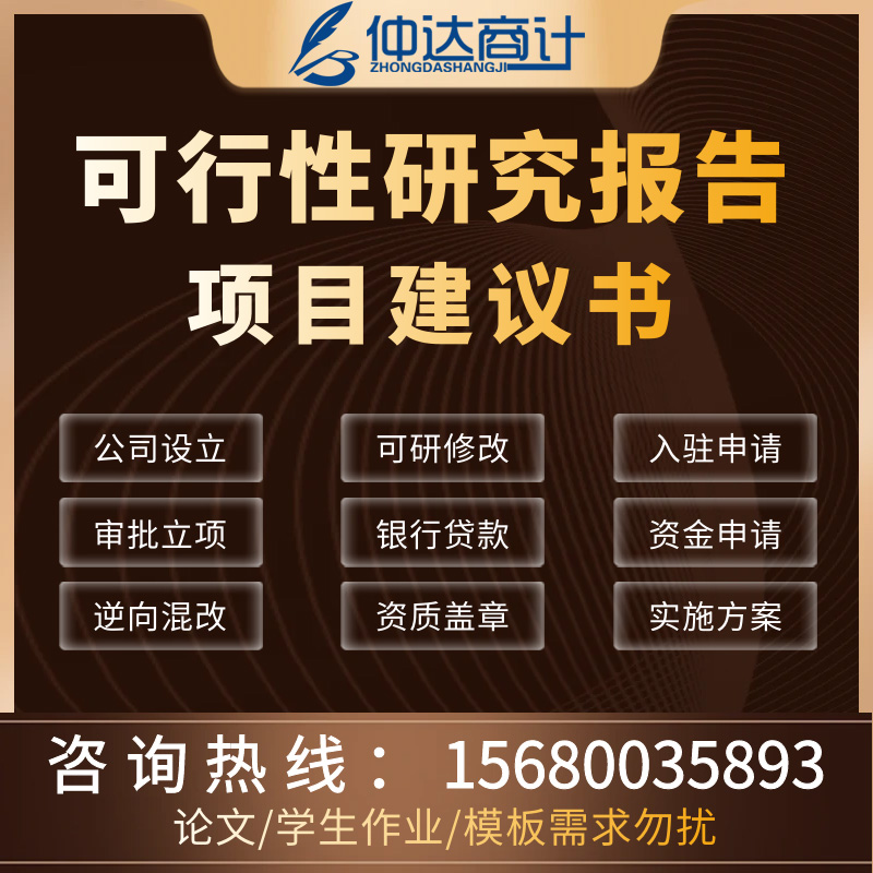 可行性分析研究报告项目立项可研报告编制修改项目建议书实施方案