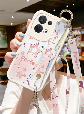 适用oppo reno10手机壳reno9渐变星星8斜挎挂绳7背带12腕带pro一加ace2v新款11保护套gtneo5se真我gt2防摔13