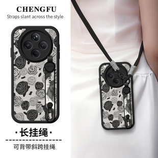 琛赋适用oppo Findx7Ultra油画玫瑰find简约x6斜挎挂绳x5pro背带K12腕带k11女k10外壳K9S findx9手机壳x8s新款