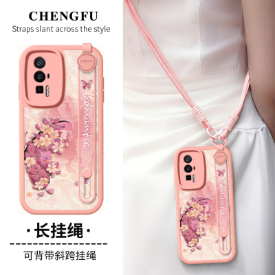 琛赋适用redmi红米K80手机壳k90新款女k70至尊版k60影蝴蝶k50可背带K40S斜挎挂绳por腕带支架高级感保护套pro