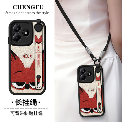 琛赋适用redmi红米note15手机壳新款note14油画尼克13Pro可背带12斜挎挂绳turbo4防摔11tpro卡通女10保护套9