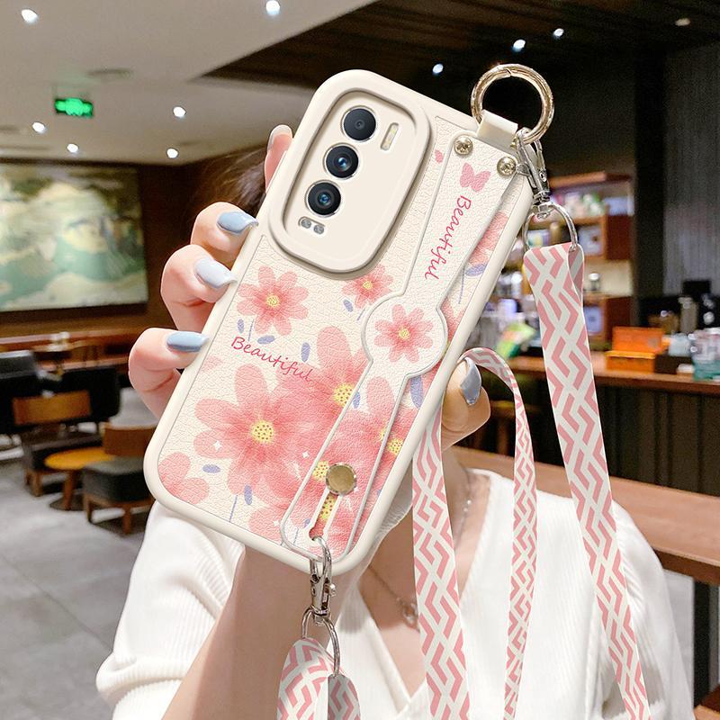 适用vivox70手机壳s18pro新款s17腕带x60蝴蝶山茶花x50女s16防摔s19斜挎s12挂绳s15e背带s20简约s9保护套vivo