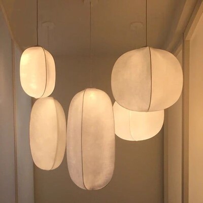 复式楼餐厅吧台吊灯高级蚕丝