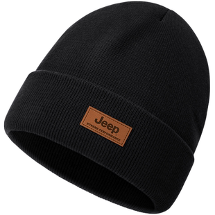 jeep吉普男士帽子秋冬季护耳冬天保暖棉针织加绒加厚防寒毛线帽男