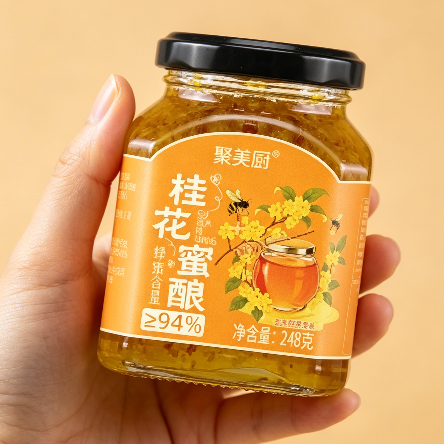 聚美厨桂花酱桂花蜜糖桂花桂花糖山药汤圆桂花调味酱料瓶装