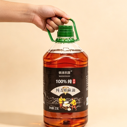 悦滋乐园正宗黑芝麻香油2.5L桶香油无添加小磨压榨凉拌菜特香