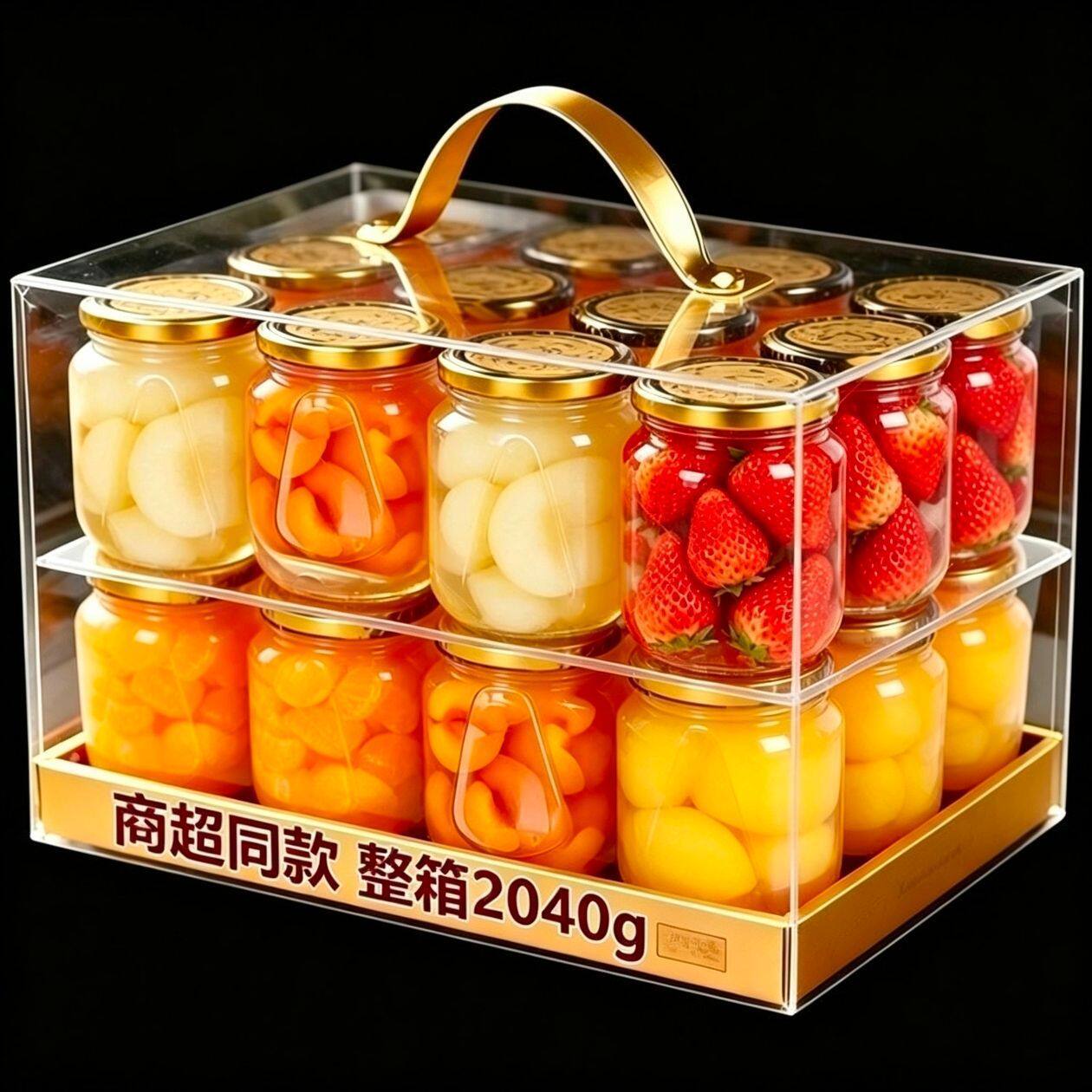 【黄桃+雪梨+橘子+草莓】新鲜罐头组合510g鲜果组合型水果罐