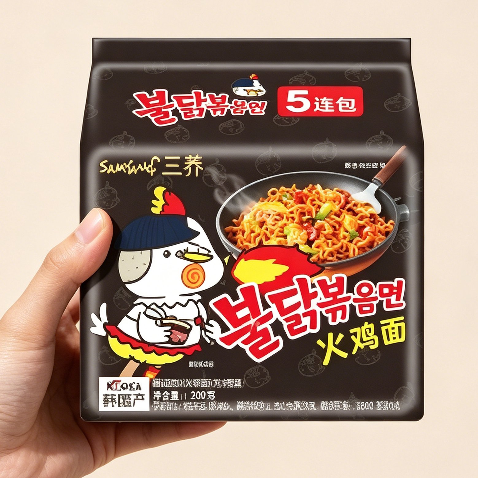 三养火鸡面干拌面方便面泡面整箱奶油宿舍速食食品袋装
