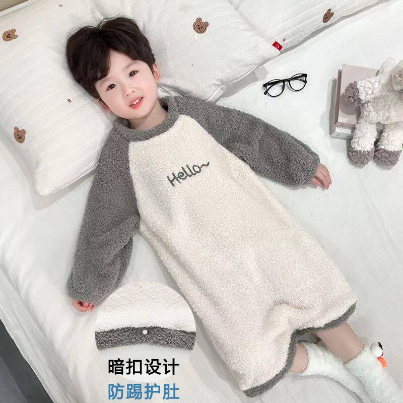 儿童连体睡衣法兰绒秋冬