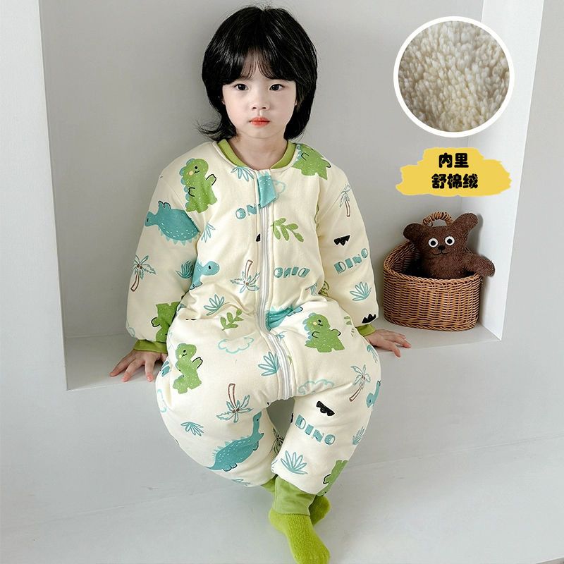 睡袋婴儿秋冬卡通家居服