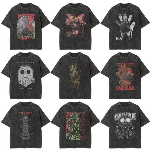 异兽魔都动漫短袖T恤纯棉印花宽松复古长袖百搭男打底衫t-shirt潮