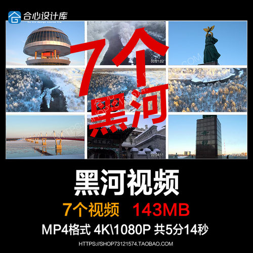 黑龙江黑河城市地标建筑景点风光库尔滨雾凇中俄跨界实拍视频素材