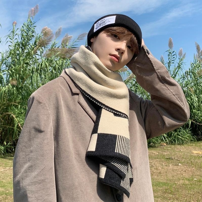 围巾男式冬潮牌男生礼物送男友围脖男士高档潮牌男朋友保暖男款冬