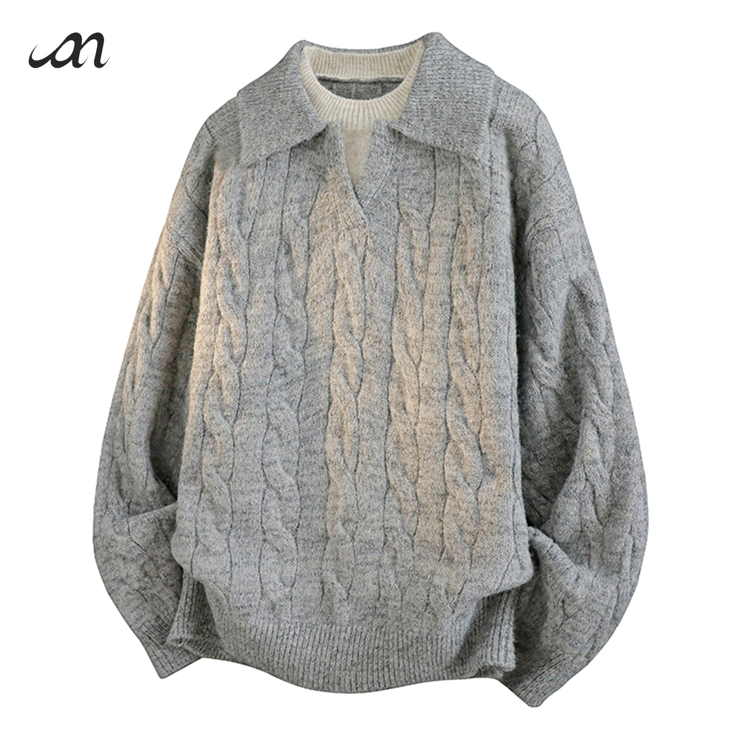 Mollynx慵懒高级感针织毛领毛衣2025秋冬外穿连帽外套男女开衫厚,女装/女士精品,毛衣,淘宝优惠券,粉丝福利购,淘宝优惠卷