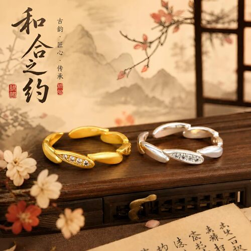 玄清文创饰品七粒米锆石戒指重工时尚轻奢戒指小众