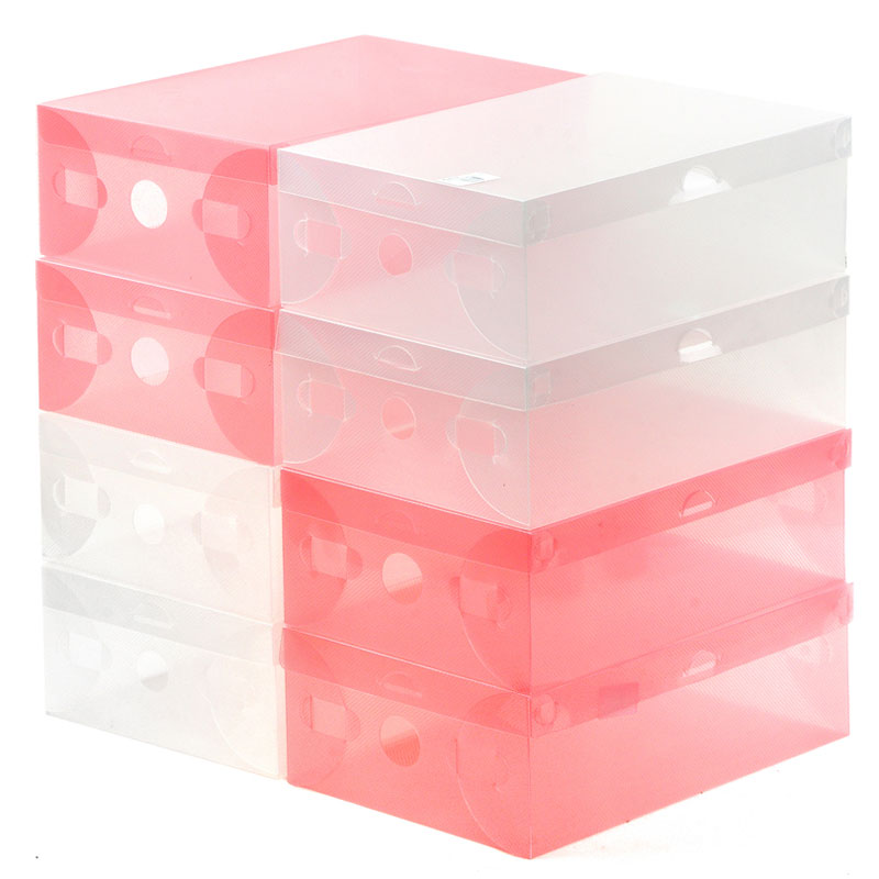 秀晰20个装 加厚透明鞋盒翻盖式塑料鞋盒抽屉式男女鞋子靴子收纳