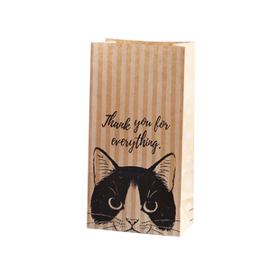 牛皮纸袋猫咪袋糖果包装袋伴手礼袋可爱包装面包打包袋礼品袋定制