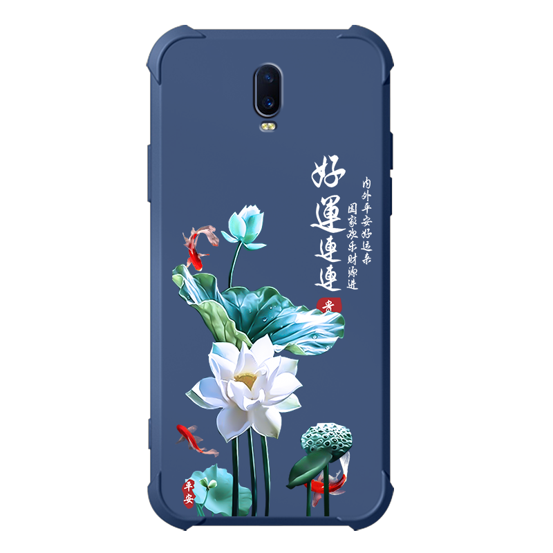 好运莲莲oppor17手机壳新款oppor15液态硅胶r15梦境版保护套四角气囊防摔全包软壳男女潮牌创意超薄外壳国风