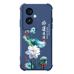 适用oppoa2手机壳新款中国风oppoa2m保护套oppoa2x气囊防摔a2pro全包液态硅胶男女潮牌超薄文字外壳好运莲莲